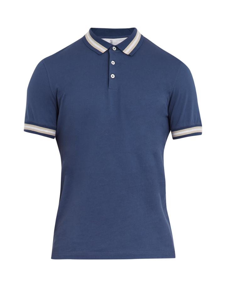 Brunello Cucinelli Point-collar Cotton-jersey Polo Shirt