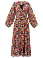 Matchesfashion.com Gl Hrgel - Floral Print Crepe Maxi Dress - Womens - Multi