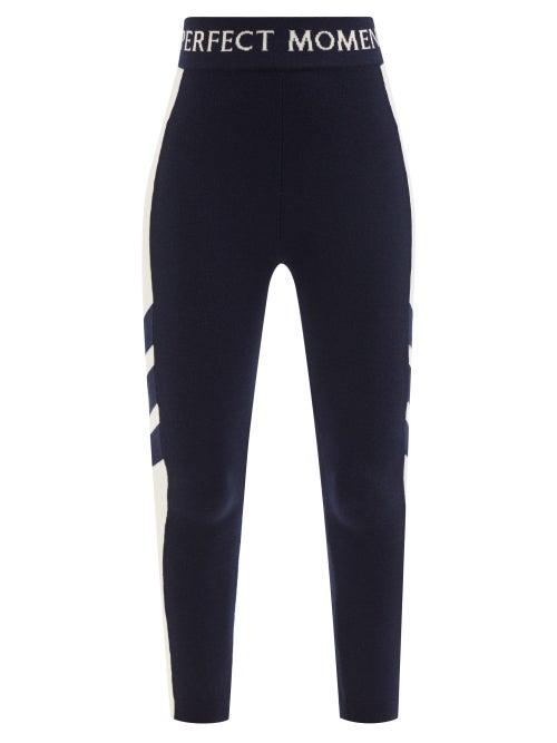 Perfect Moment - Mania Merino Wool-blend Thermal Leggings - Womens - Navy