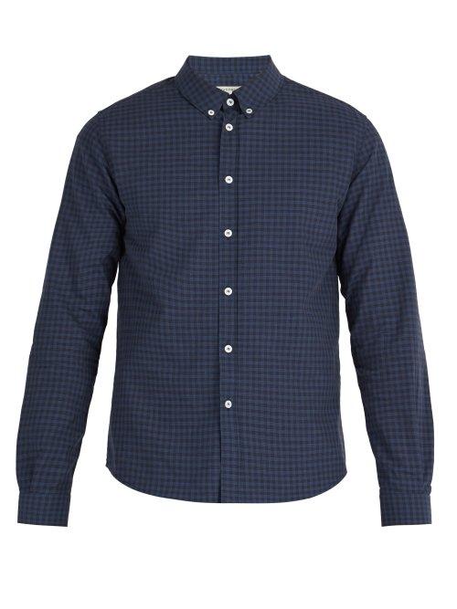 Matchesfashion.com Ditions M.r - Checked Cotton Oxford Shirt - Mens - Blue