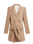 Matchesfashion.com Tibi - Long Tie Waist Double Breasted Blazer Dress - Womens - Camel