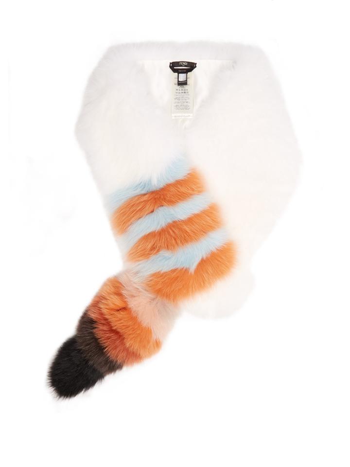 Fendi Striped Fur Scarf