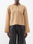 Loewe - Caped-sleeve Wool-blend Jacket - Womens - Camel