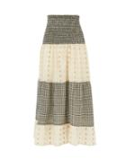 Matchesfashion.com Ace & Jig - Daphne Checked Cotton-blend Fil Coup Midi Skirt - Womens - Black White