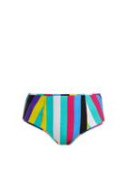 Matchesfashion.com Diane Von Furstenberg - Striped High Rise Bikini Briefs - Womens - Multi Stripe