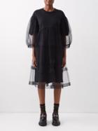 Simone Rocha - Tulle-layered Cotton Dress - Womens - Black