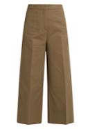 Rochas Wide-leg Stretch-cotton Cropped Trousers