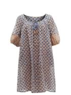 Matchesfashion.com Thierry Colson - Eva Geometric Print Dress - Womens - Navy Multi