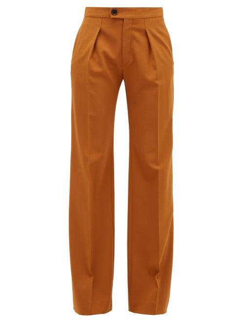 Matchesfashion.com Chlo - High-rise Wide-leg Wool-blend Trousers - Womens - Camel