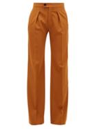 Matchesfashion.com Chlo - High-rise Wide-leg Wool-blend Trousers - Womens - Camel