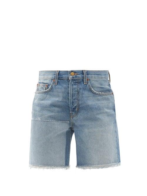 Matchesfashion.com B Sides - Cut-off Upcycled Patchwork Denim Shorts - Womens - Denim