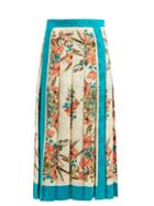 Matchesfashion.com Gucci - Poppy Print Floral Jacquard Silk Skirt - Womens - Pink Multi