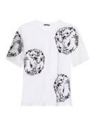 Alexander Mcqueen Cherry-blossom Embroidered Cotton T-shirt