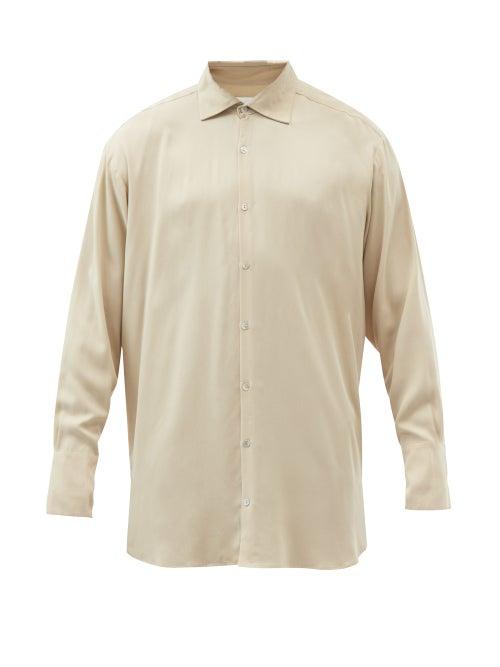 Ludovic De Saint Sernin - Go To Oversized Twill Shirt - Mens - Beige