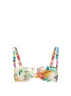 Zimmermann - Tropicana Printed Balconette Bikini Top - Womens - Cream Print