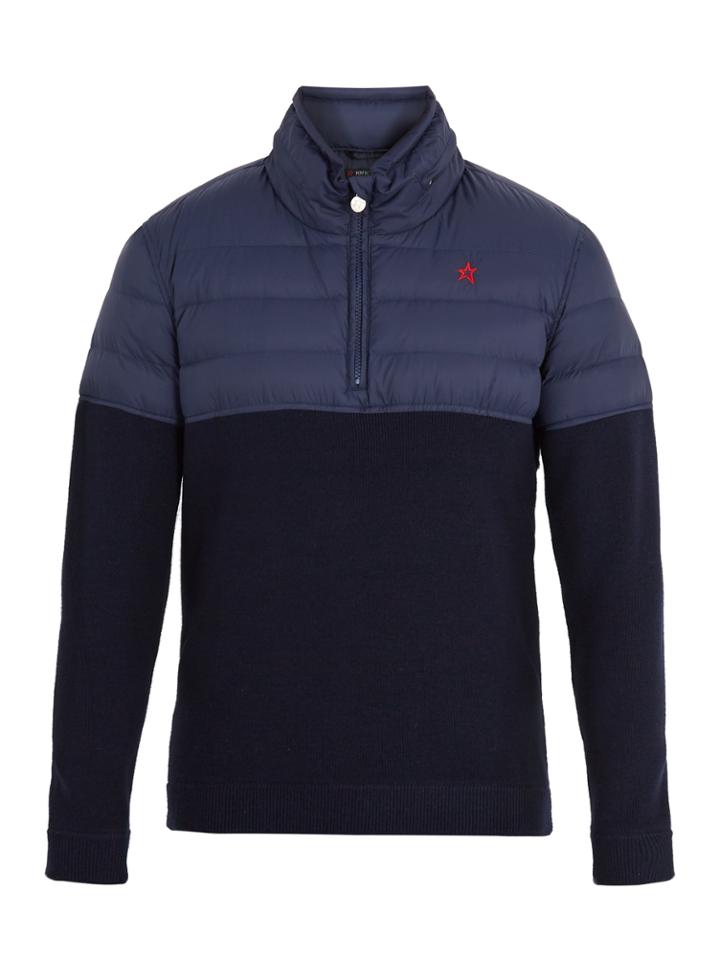Perfect Moment Apres Half-zip Nylon And Wool Sweater
