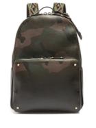 Valentino Camouflage-print Grained-leather Backpack