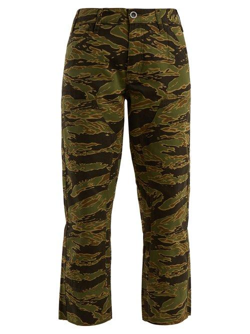 Matchesfashion.com M.i.h Jeans - Phoebe Camouflage Print Cotton Cropped Trousers - Womens - Camouflage