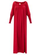 Matchesfashion.com Marta Ferri - X Pierre Fay Noel Gathered Silk-blend Dress - Womens - Pink