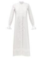 Matchesfashion.com Bourrienne Paris X - New Impertinente Pintucked Cotton-twill Dress - Womens - White