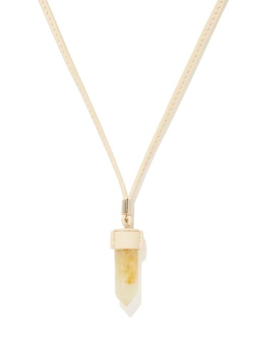 Chlo - Jemma Citrine And Leather Necklace - Womens - Yellow