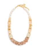 Lizzie Fortunato Pink Sands Stone And Pearl Beaded Necklace