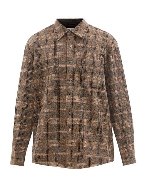 Our Legacy - Checked Cotton-blend Flannel Shirt - Mens - Brown