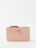 Gucci - Gg-marmont Zipped Grained-leather Cardholder - Womens - Light Pink