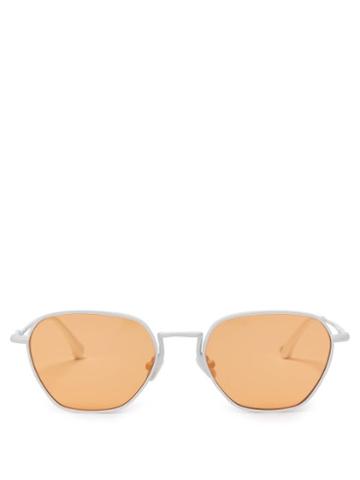 Matchesfashion.com Linda Farrow - X Alessandra Rich Square Metal Sunglasses - Womens - Orange