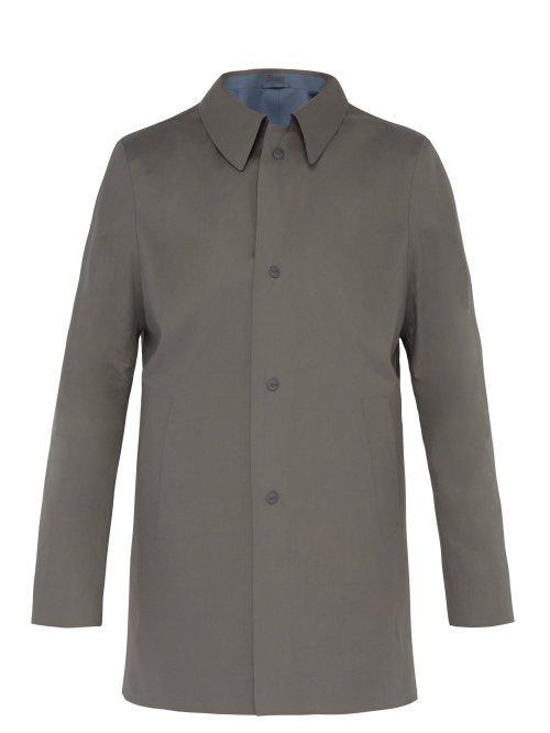 Matchesfashion.com Herno - Reversible Laser Cut Cotton Overcoat - Mens - Grey Multi