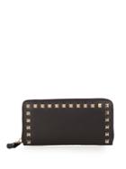 Valentino Rockstud Leather Continental Wallet