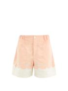 Matchesfashion.com Gucci - Scalloped Cotton-poplin Shorts - Womens - Light Pink