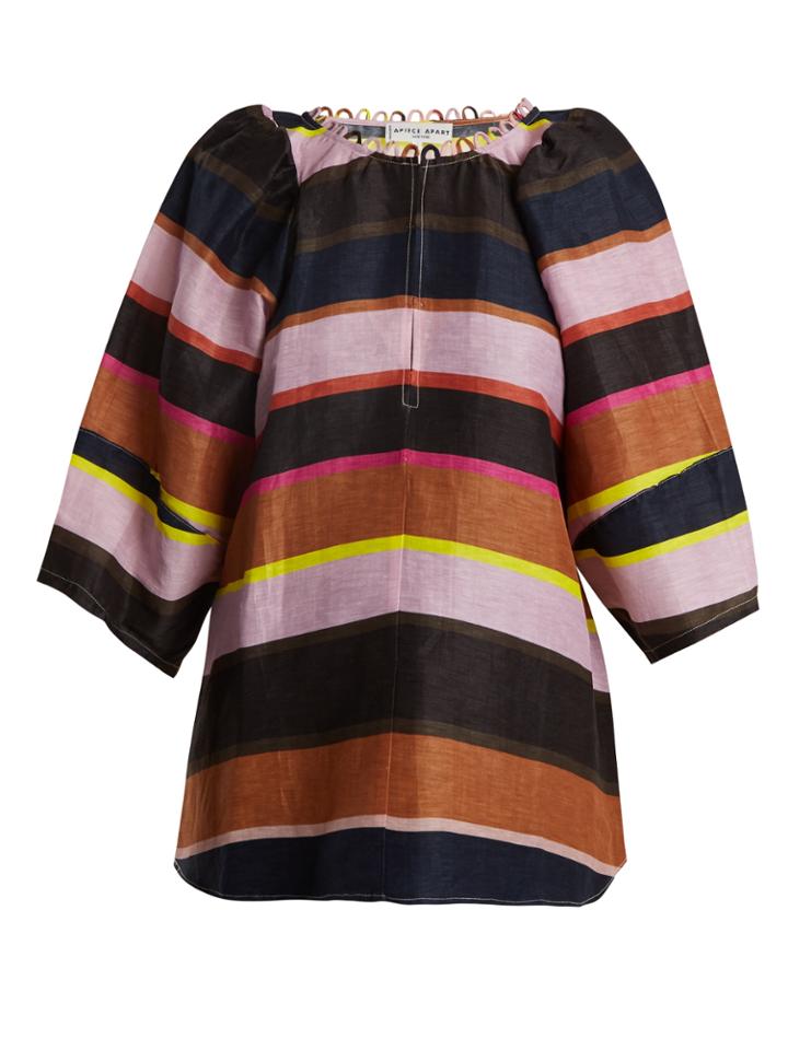 Apiece Apart Nova Striped Linen-blend Top
