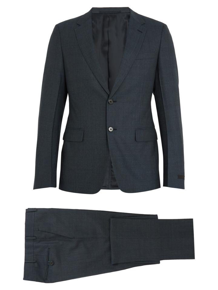 Prada Single-breasted Checked Wool Suit