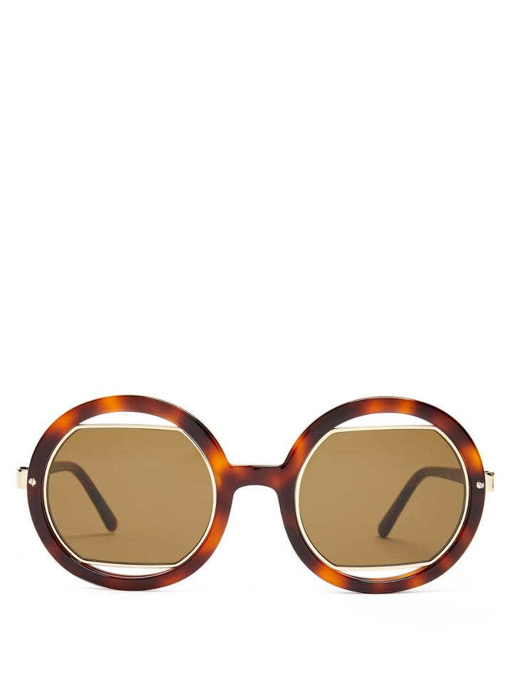 Marni Round Cut-out Sunglasses