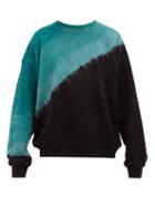 Matchesfashion.com Amiri - Distressed Tie Dyed Cotton Sweatshirt - Mens - Black Blue
