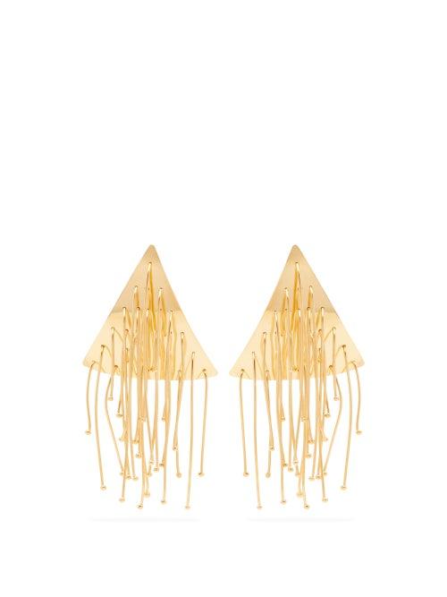 Matchesfashion.com Jil Sander - Triangular Drop Earrings - Womens - Gold