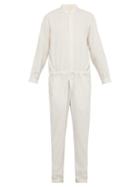 Matchesfashion.com Marrakshi Life - Nero Drawstring Waist Cotton Blend Jumpsuit - Mens - Cream