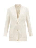 Matchesfashion.com Zimmermann - Luminous Single-breasted Linen-blend Jacket - Womens - Ivory