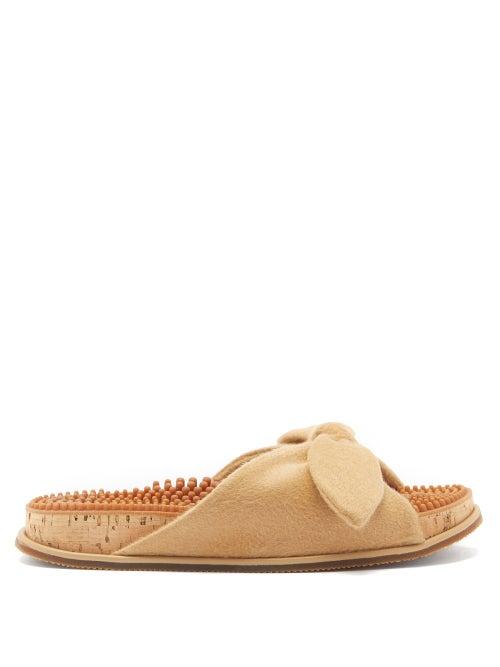 Gabriela Hearst - Virgil Pebbled-insole Cashmere Slides - Womens - Beige
