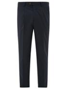 Matchesfashion.com Brunello Cucinelli - Single-pleated Wool Leisure-fit Trousers - Mens - Navy