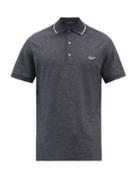 Ermenegildo Zegna - Logo-embroidered Moulin-cotton Polo Shirt - Mens - Navy