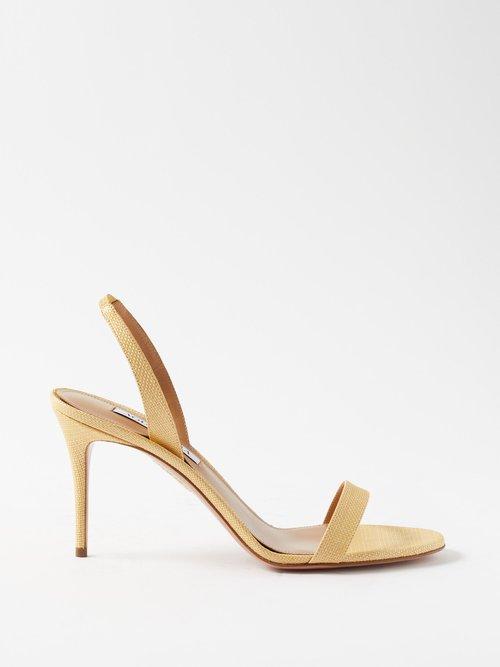 Aquazzura - So Nude 85 Faux-raffia Sandals - Womens - Natural