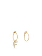 Matchesfashion.com Theodora Warre - Mismatched F Charm Gold Plated Hoop Earrings - Womens - Gold