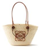 Loewe - Anagram-logo Leather-trim Woven Basket Bag - Womens - Beige