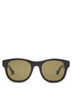 Matchesfashion.com Gucci - Web Stripe Arms Square Acetate Sunglasses - Mens - Black