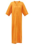 Totme - Logo-pointelle Oversized T-shirt Dress - Womens - Orange