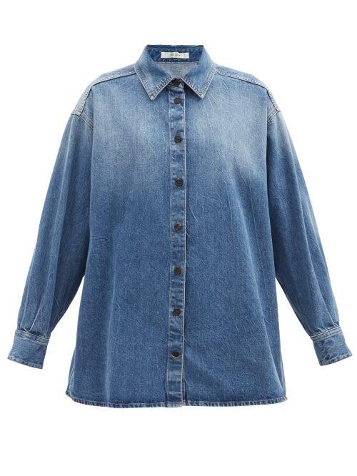 The Row - Frannie Oversized Denim Shirt - Womens - Blue