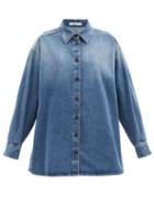 The Row - Frannie Oversized Denim Shirt - Womens - Blue