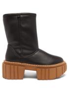 Stella Mccartney - Emilie Padded Faux-leather Platform Boots - Womens - Black